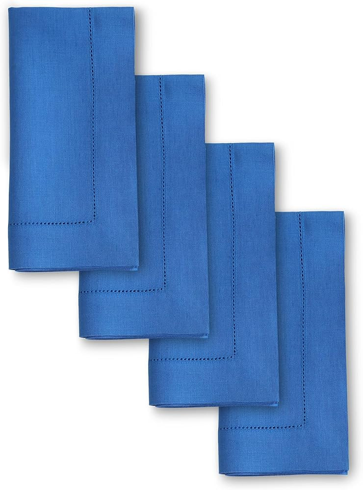 Solino Home Linen Napkins Set of 4 – 100% Pure Linen Royal Blue Cloth Napkins 20 x 20 Inch – ... | Amazon (US)