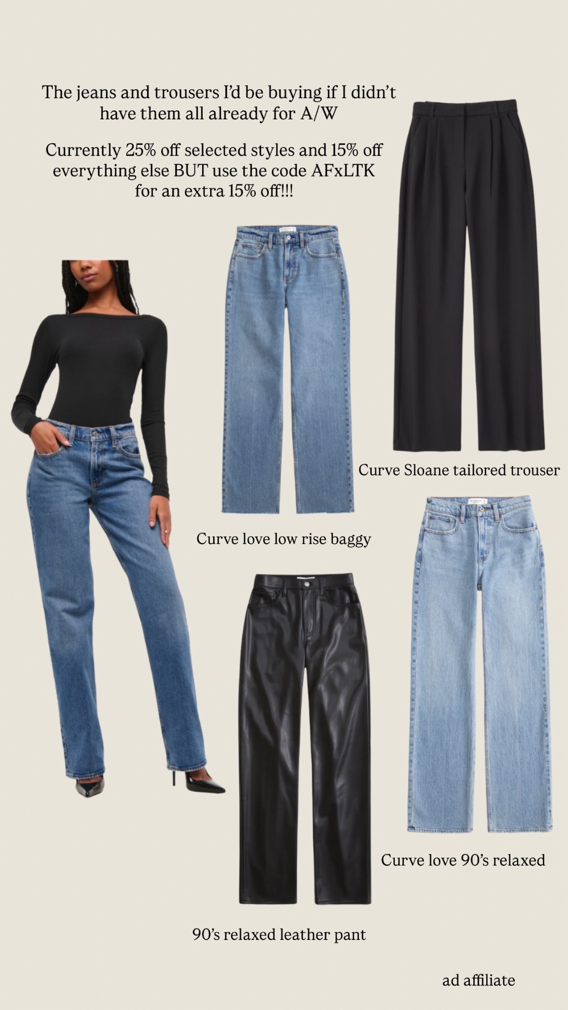 The trousers you NEED for A/W 

Jeans, leather trousers, tailored trousers 

#LTKeurope #LTKuk #LTKautumn