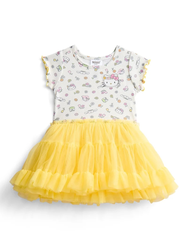 Hello Kitty Toddler Girls Graphic Tutu Dress with Short Sleeves, Sizes 12M-5T | Walmart (US)