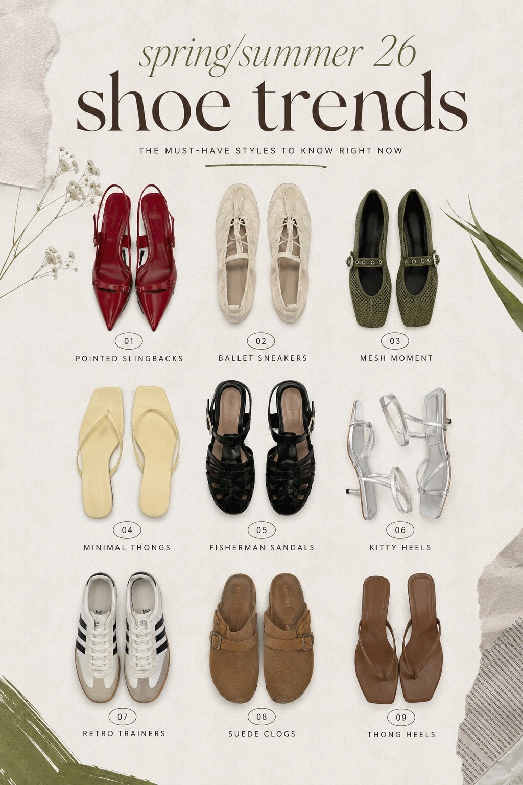 Spring/summer 26 shoe trends! A curated collection with versatility in mind, I’ve picked shoes that offer multiple styling options for different vibes!

Tags: ballet flats, pointed sling backs, pointed flats, mesh shoes, minimal sandals, thong sandals, kitten heels, retro trainers, ballet sneakers

#LTKsummer #LTKshoes #LTKuk