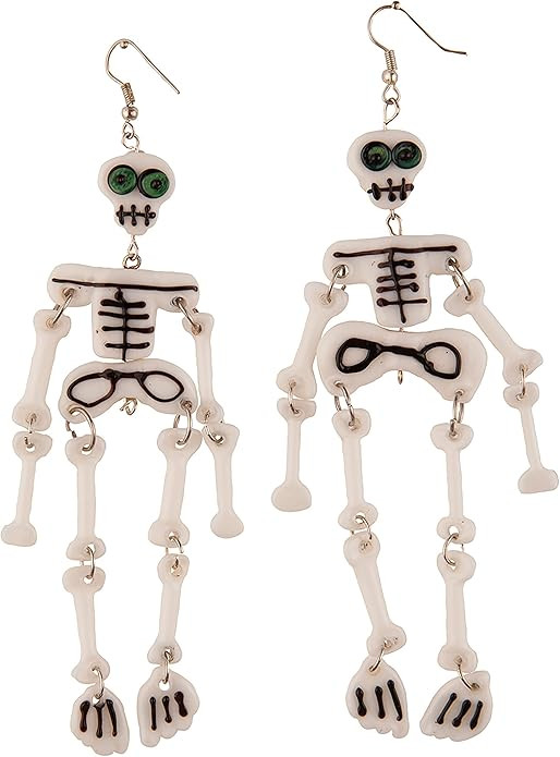 Artglass Halloween Skeleton Earrings, 3-in. | Amazon (US)