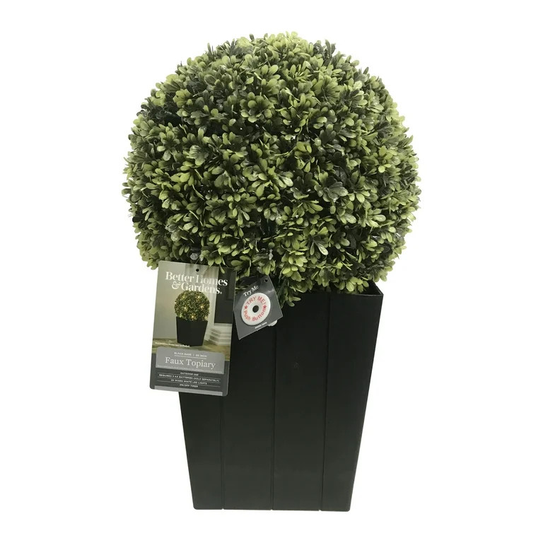 Better Homes & Gardens Lighted Round Topiary Plant, with Warm White LED Lights | Walmart (US)