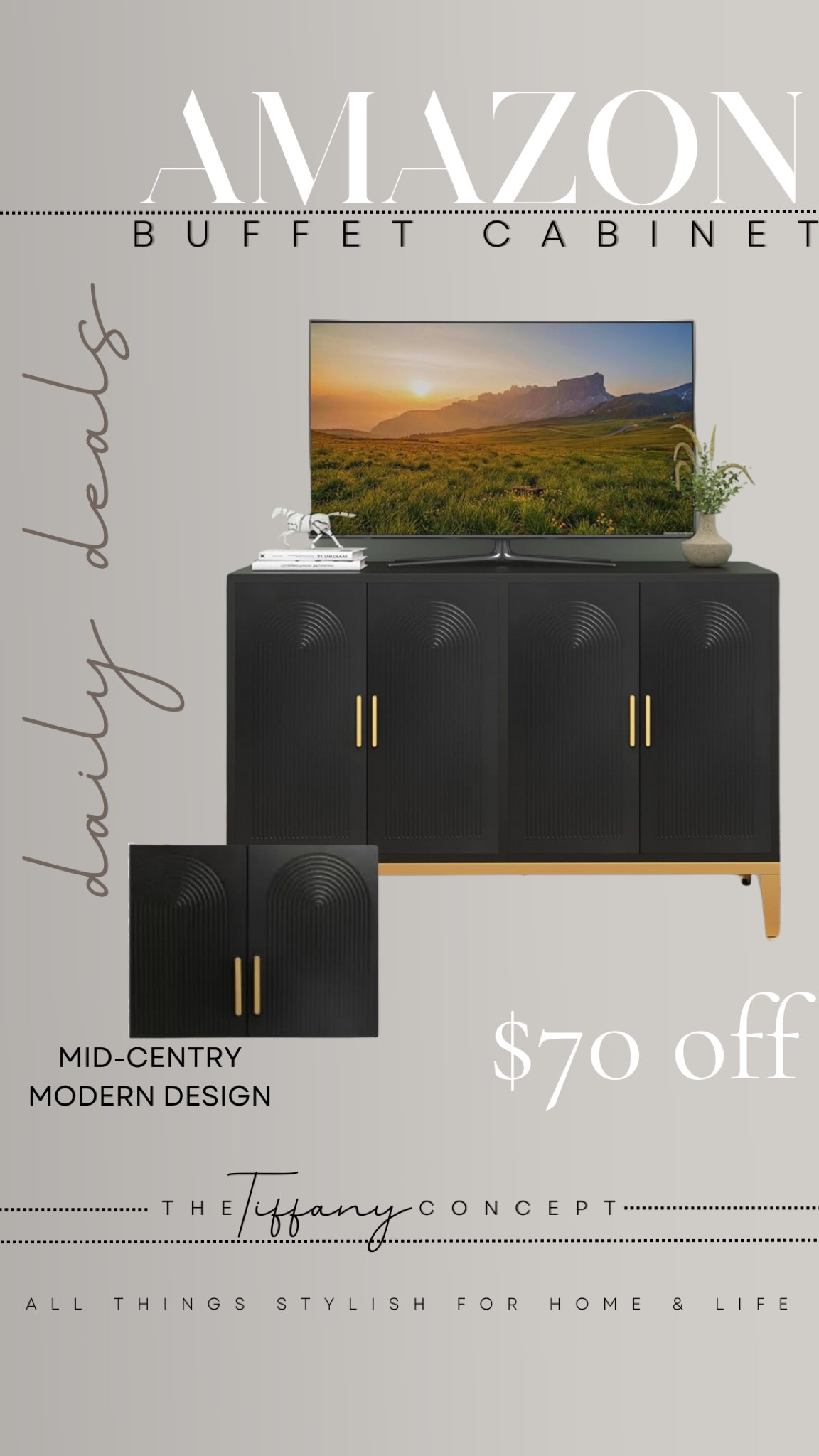 This black BUFFET TABLE is a modern mid-centry style and a great find that is on sale right now! This would be perfect for any area where you want [or need] more storage or to display your favorite decor! 

#LTKFamily #LTKSaleAlert #LTKHome