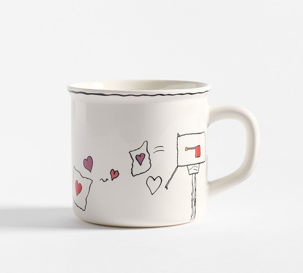 Peanuts Snoopy™ Hearts Stoneware Decal Mug | Pottery Barn (US)