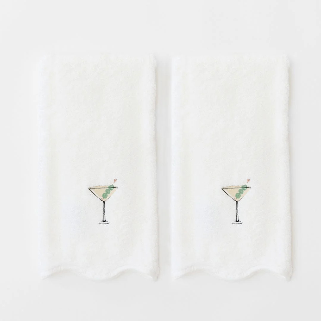 Martini Scallop Hand Towel | Weezie Towels