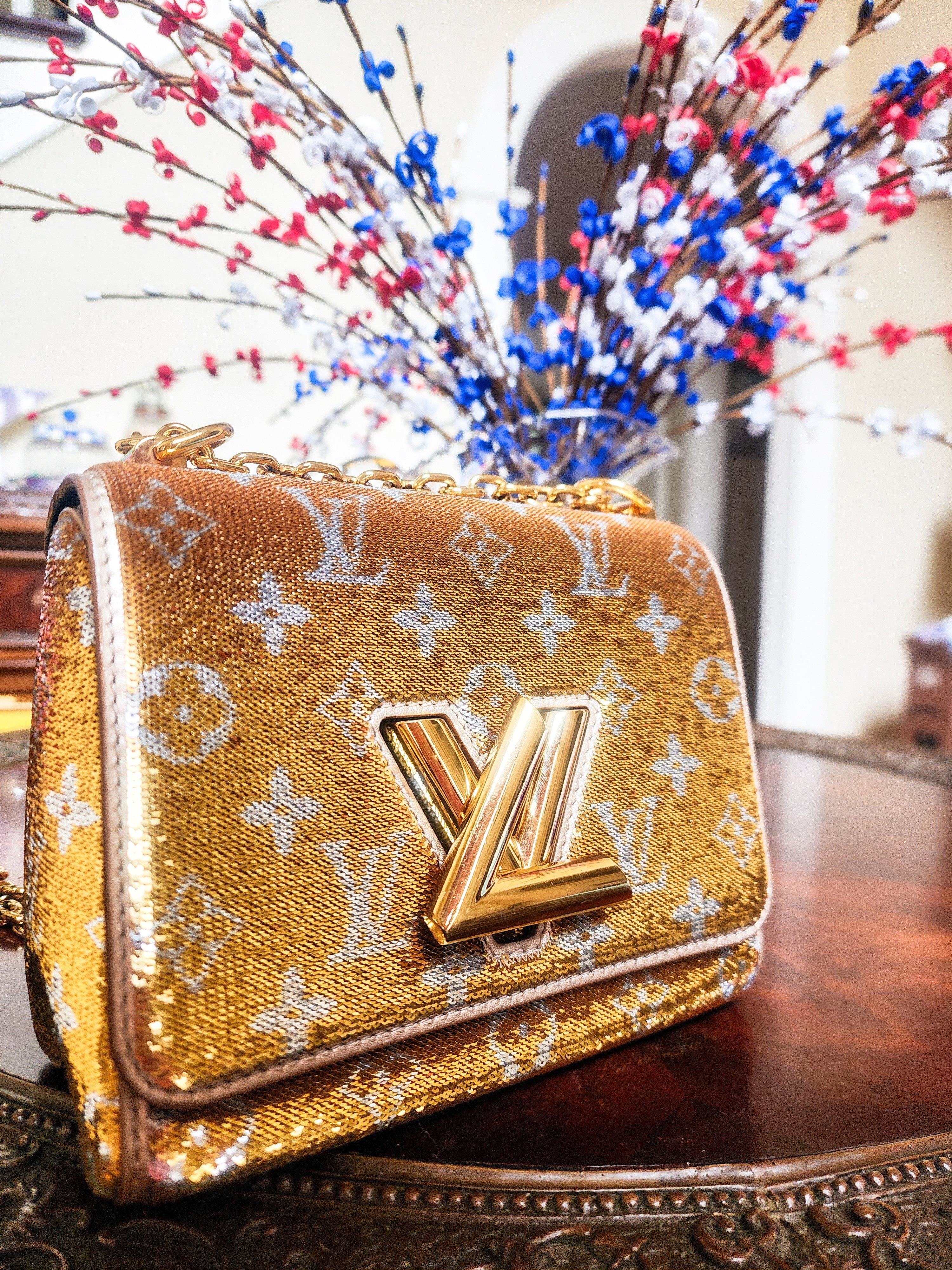 I am in LOVE with this bag #sequin #sparkle #louisvuitton This is from my @vivrelle this month. Did you know if you snag a bag you love you can purchase it at a discount?! Use my code to "skip the wait" - line when enrolling. This has been the best service so far! code: G0MGOAM30Z#livinglargeinlilly #designer #purses #code #vivrellecode 

#LTKStyleTip #LTKItBag #LTKSeasonal