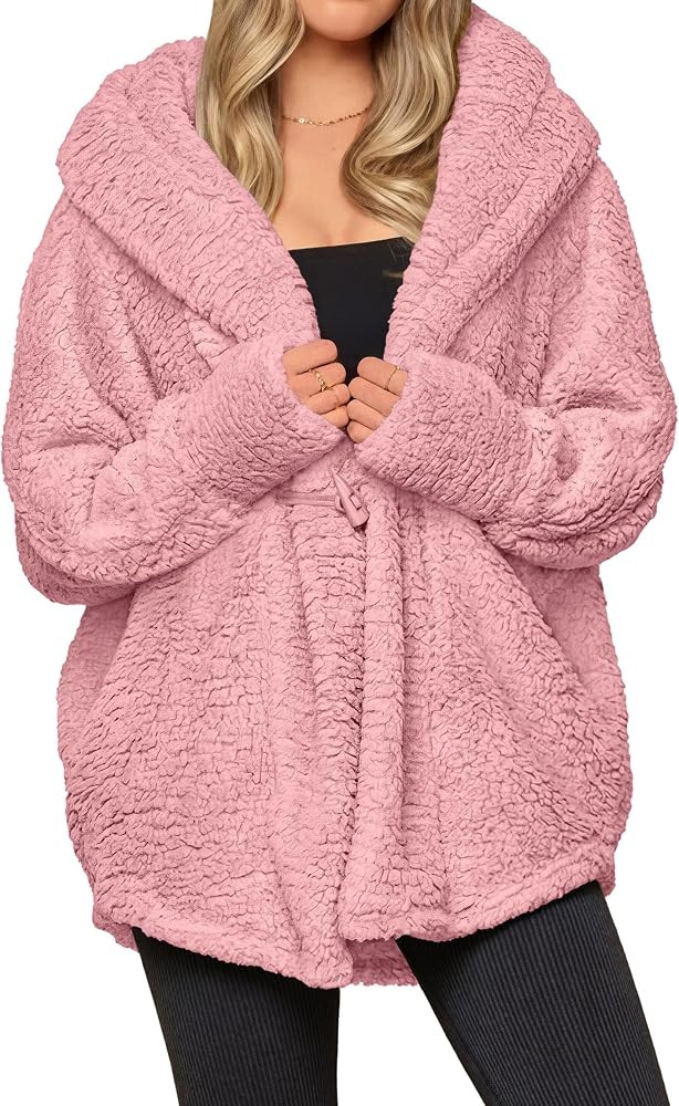 PRETTYGARDEN Women's Winter Warm Coats Hooded Faux Fur Sherpa Jacket | Amazon (US)
