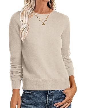 ANRABESS Women's Long Sleeve Crewneck Classic 2025 Fall Soft Loose Fit Basic Pullover Sweaters To... | Amazon (US)