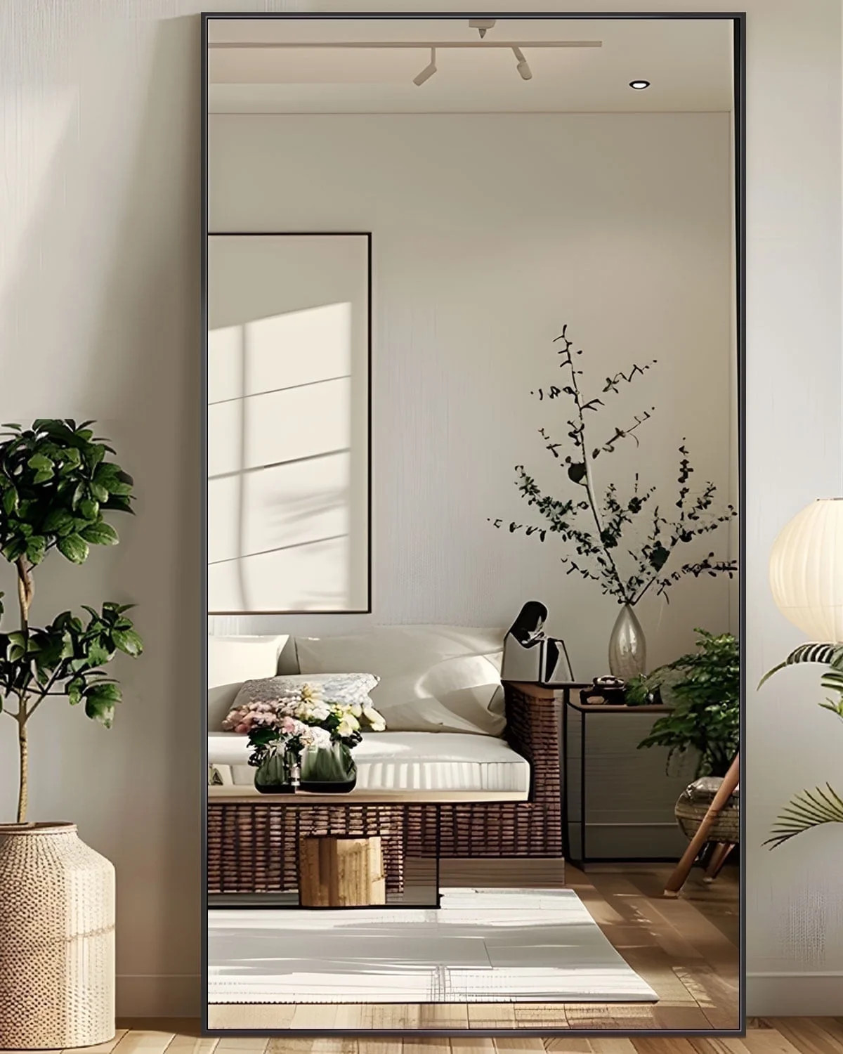 Antok Full Length Floor Mirror 81"x41" Rectangle Floor Standing Tall Mirror with Aluminum Frame, ... | Walmart (US)