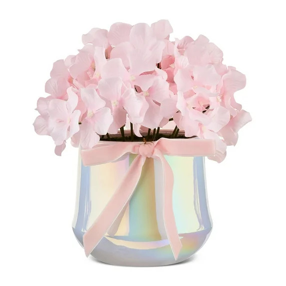Hydrangea Floral Pot, Pink, 8", Valentine's Day by Way To Celebrate | Walmart (US)