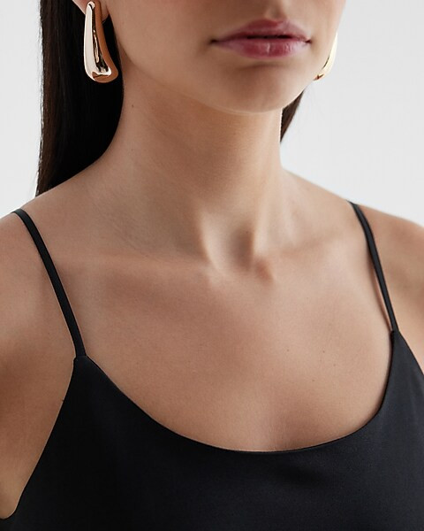 Satin Scoop Neck Midi Downtown Cami Slip Dress | Express