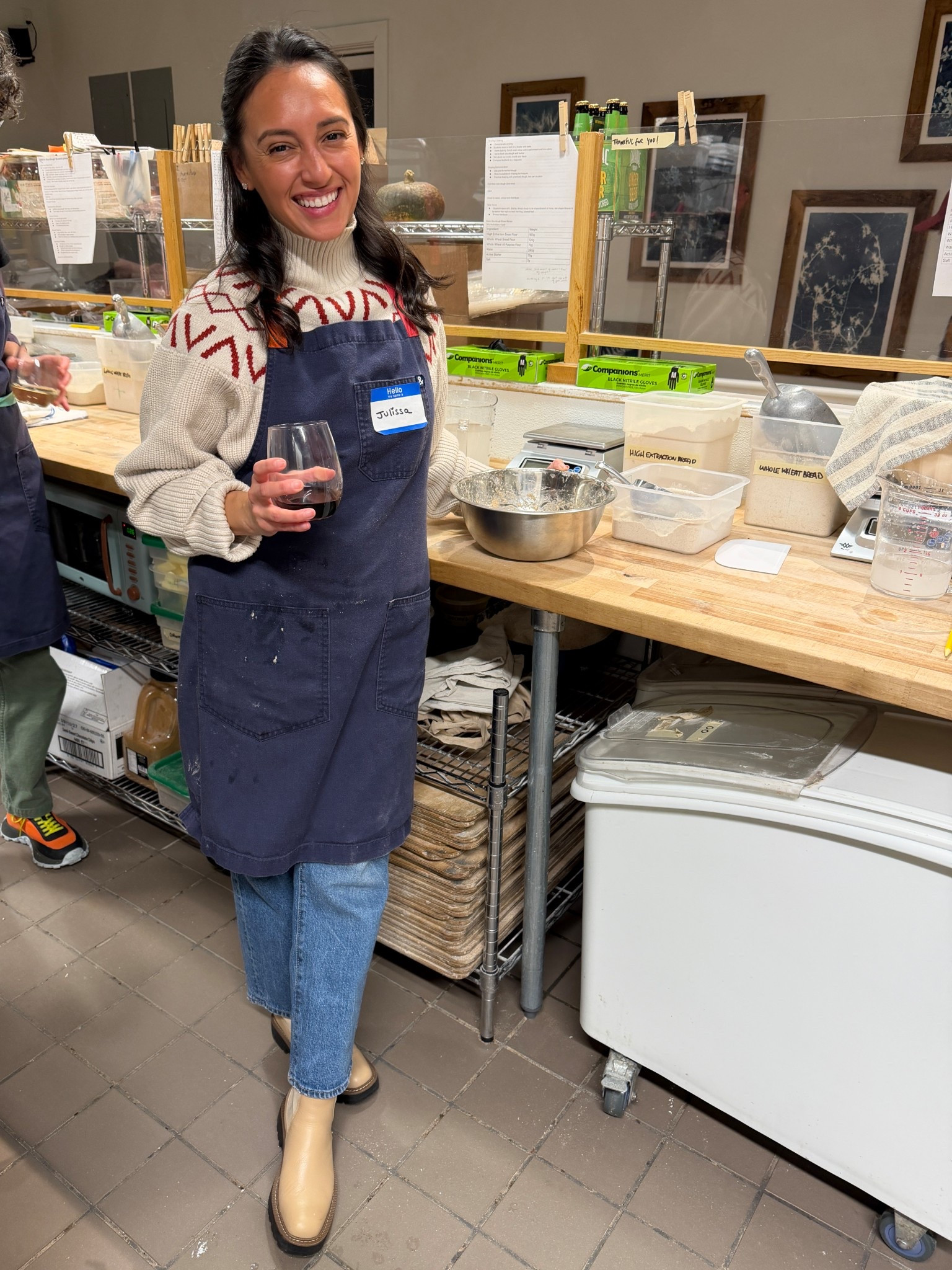 Sourdough making class outfit 
Winter outfit idea 
Cozy and cute 
Varley faire isle sweater 

#LTKHoliday #LTKootd #LTKFindsUnder100