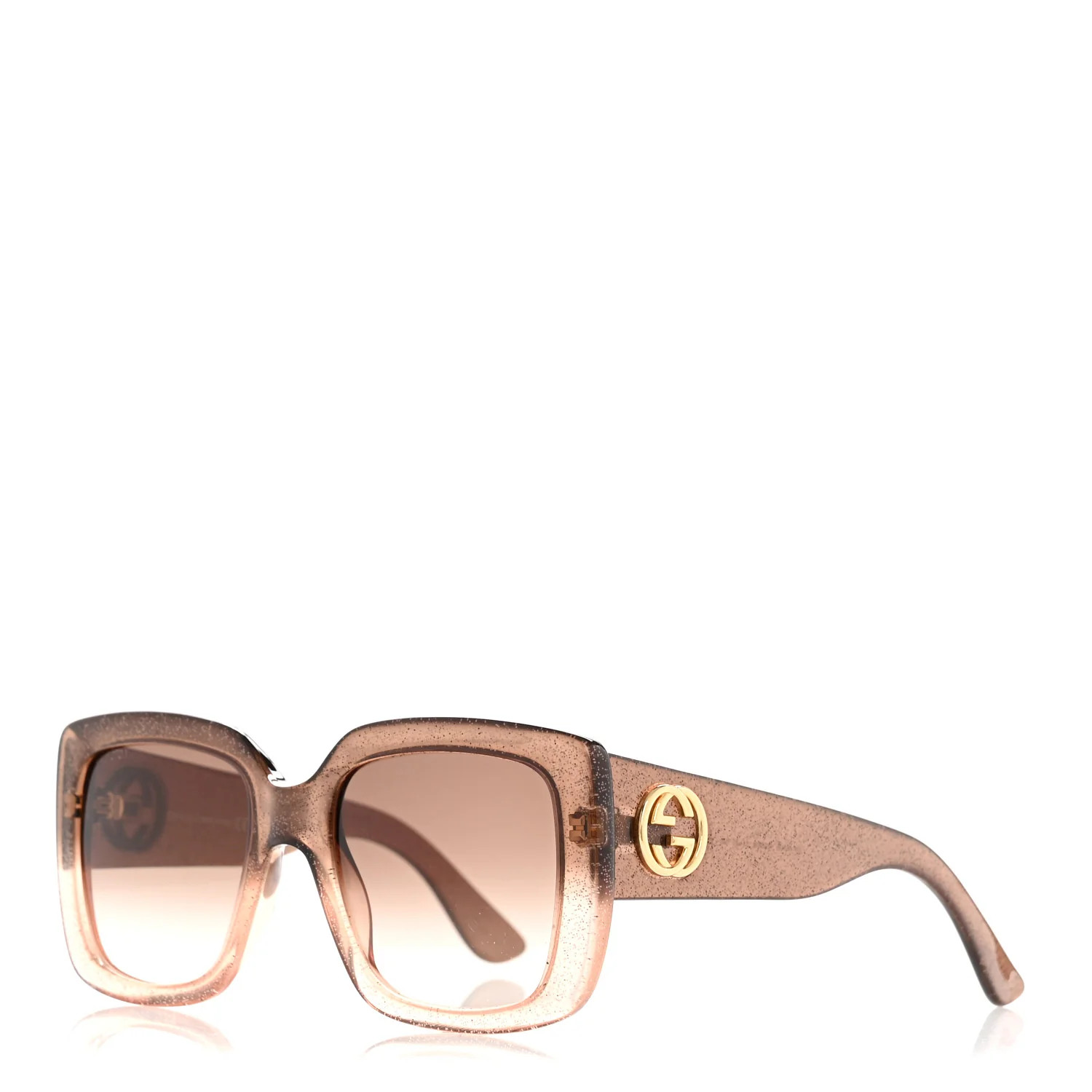 Glitter Acetate Square Frame Sunglasses GG3814S Brown | FASHIONPHILE (US)