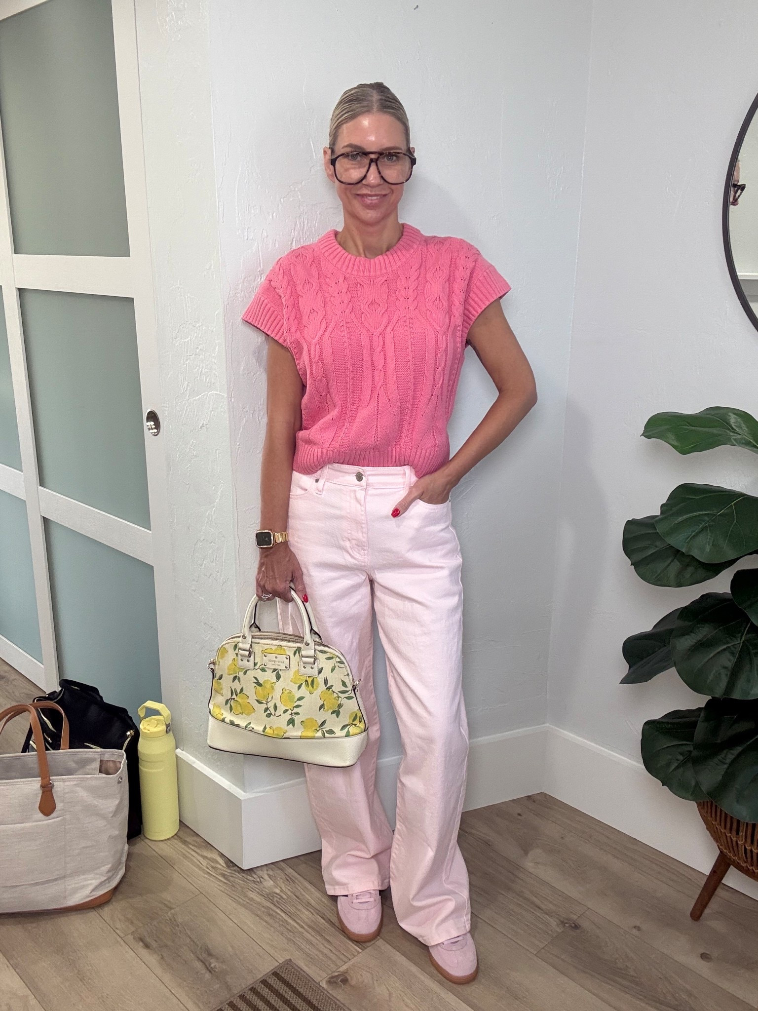 On Wednesdays we wear Pink!! 

This sweater is from Target and I just love the color. It’s a coral like pink. I’m wearing a medium. 
My pink wide leg jeans are from Walmart. I’m wearing a small. I love the elastic waist band in the back. 

#LTKootd #LTKgrwm #LTKOver40