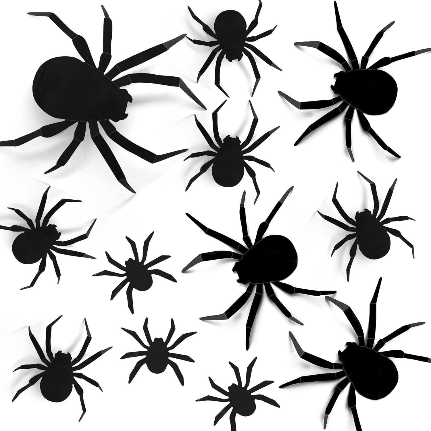 Huryfox Halloween Decorations Spider Stickers - 70pcs DIY 3D Home Party Supplies Plastic Spider W... | Amazon (US)