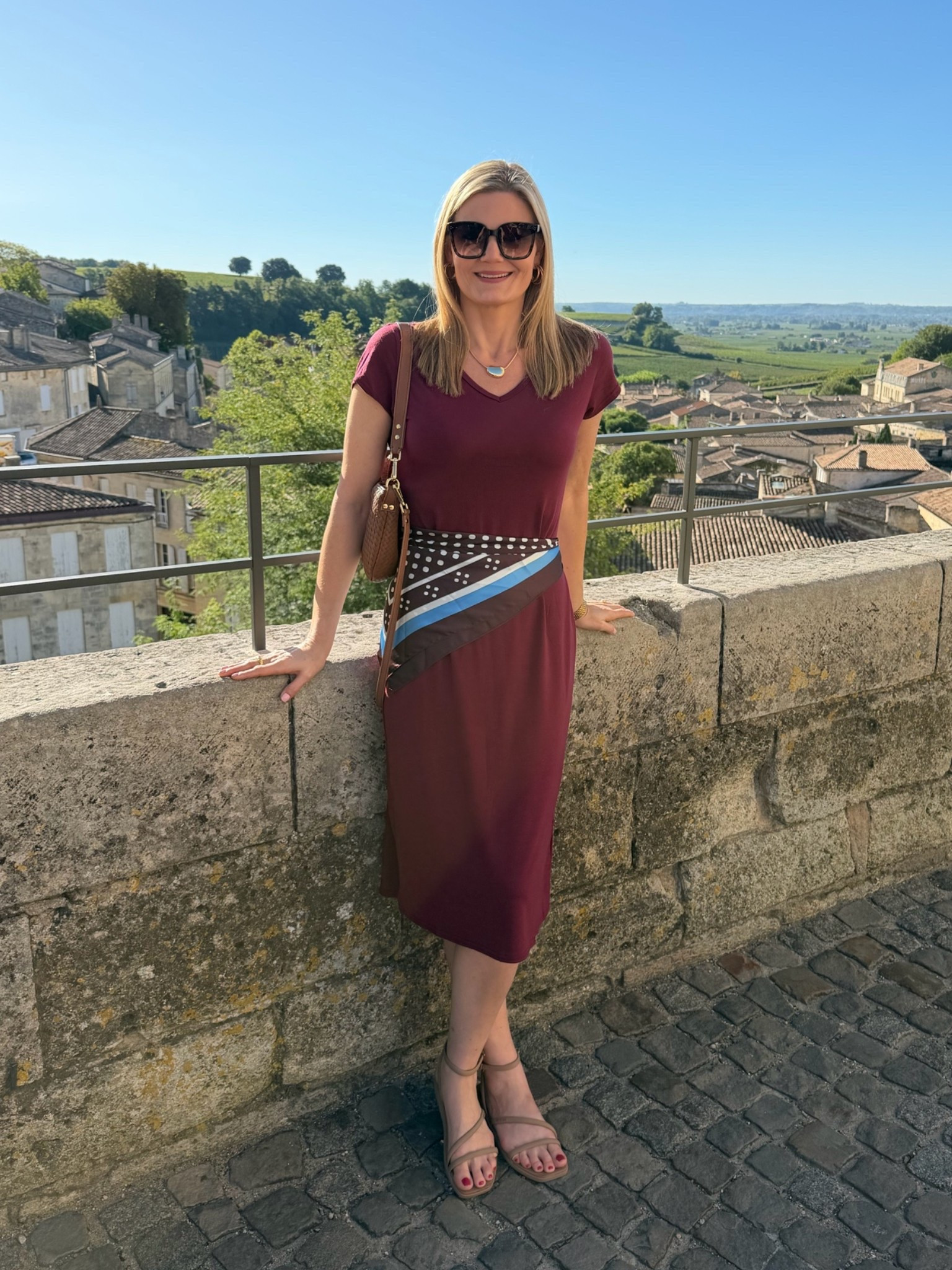 What I wore to explore Saint Emilion in France! Wearing size small in the dress. I sized down in the sandals. I linked a similar polka dot scarf.

#LTKootd #LTKdayinmylife #LTKTravel