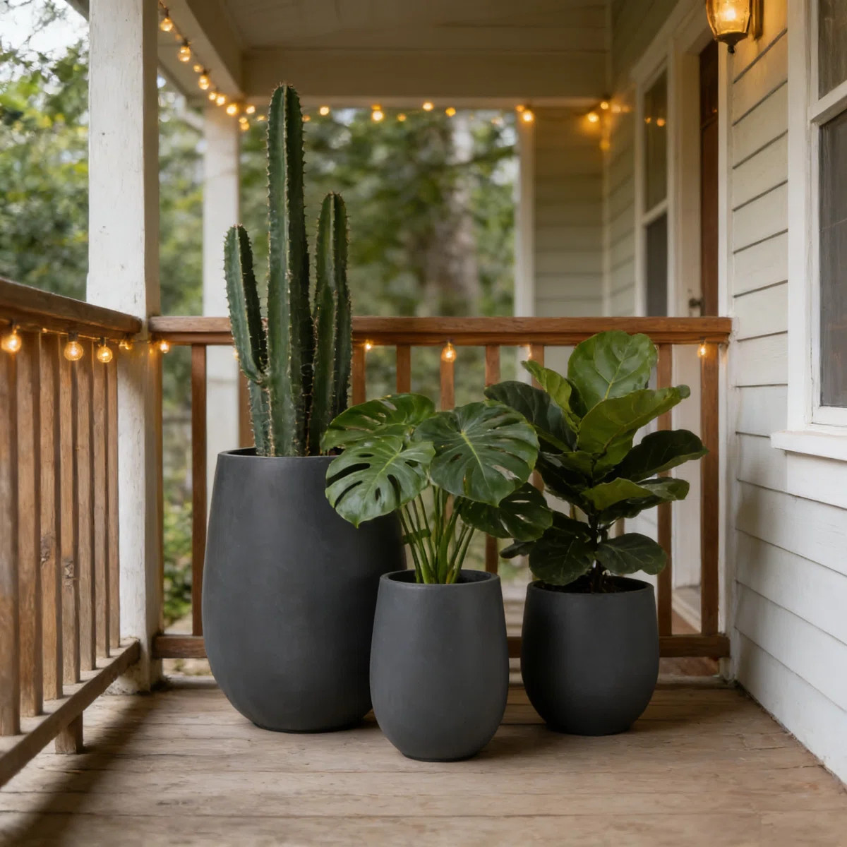 3-Piece Round MGO Outdoor Planters With Drainage Hole, Lightweight Flower Pots For Patio & Indoor | Wayfair North America