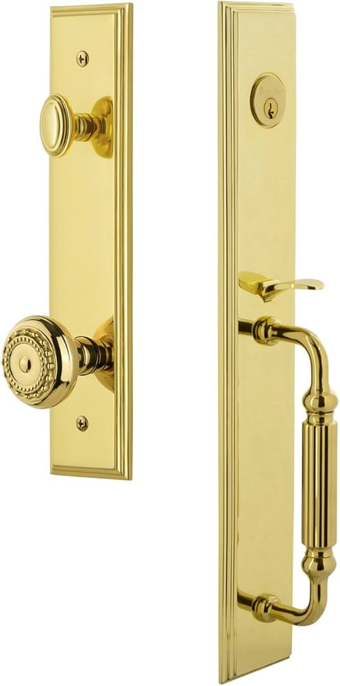 Grandeur 849126 Hardware Carre' One-Piece Handleset with F Grip and Parthenon Knob, Dummy Entry S... | Amazon (US)