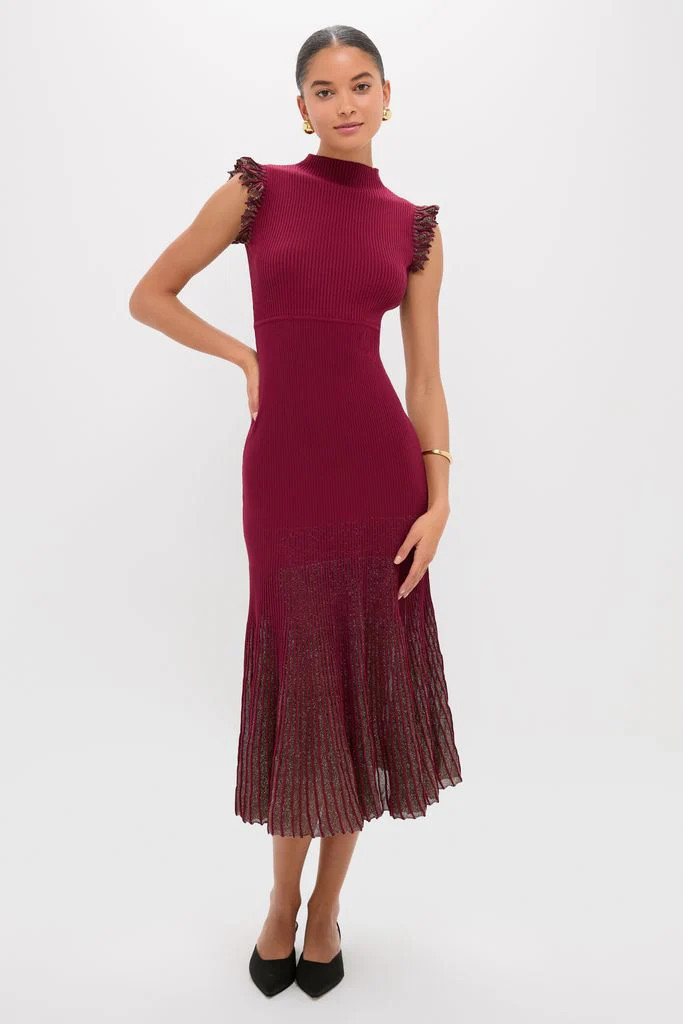 Plum Shimmer Knit Midi Dress | Tuckernuck (US)