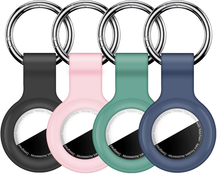 2|4 Pack Case for AirTag 2nd Gen (2026) & 1st Gen, Silicone Holder Keychain Key Ring, Protective ... | Amazon (US)
