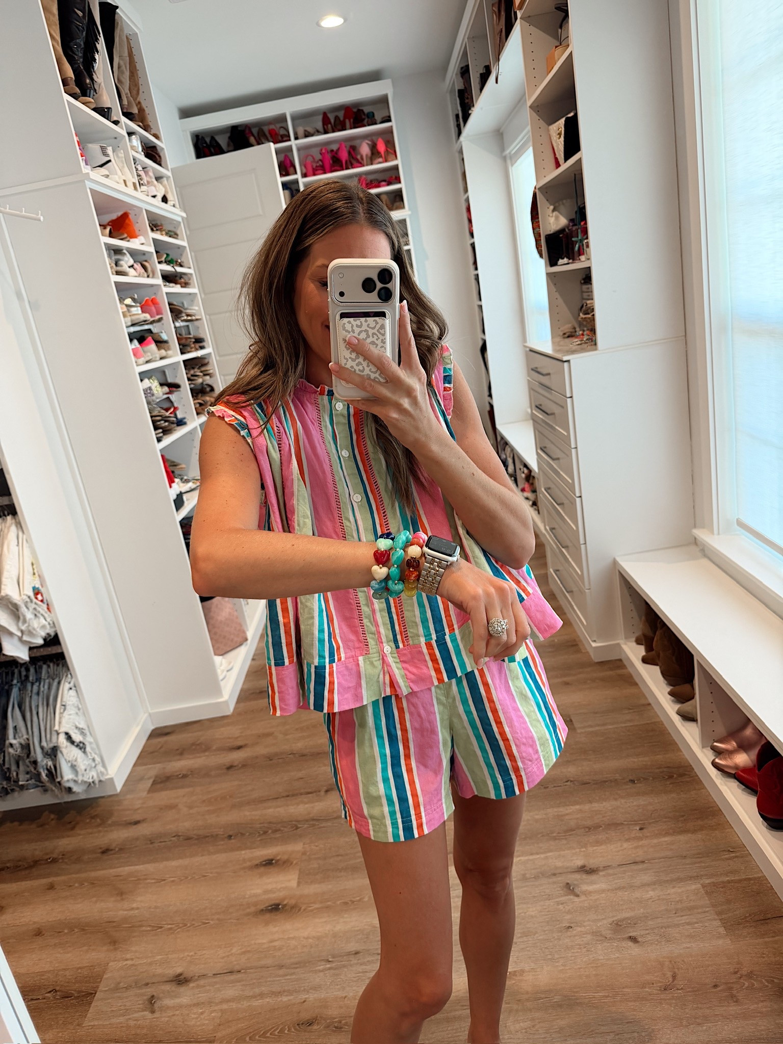My spring ootd! In a small top and shorts, bracelets, sandals and accessories- fits tts.

#LTKootd #LTKgrwm #LTKSeasonal