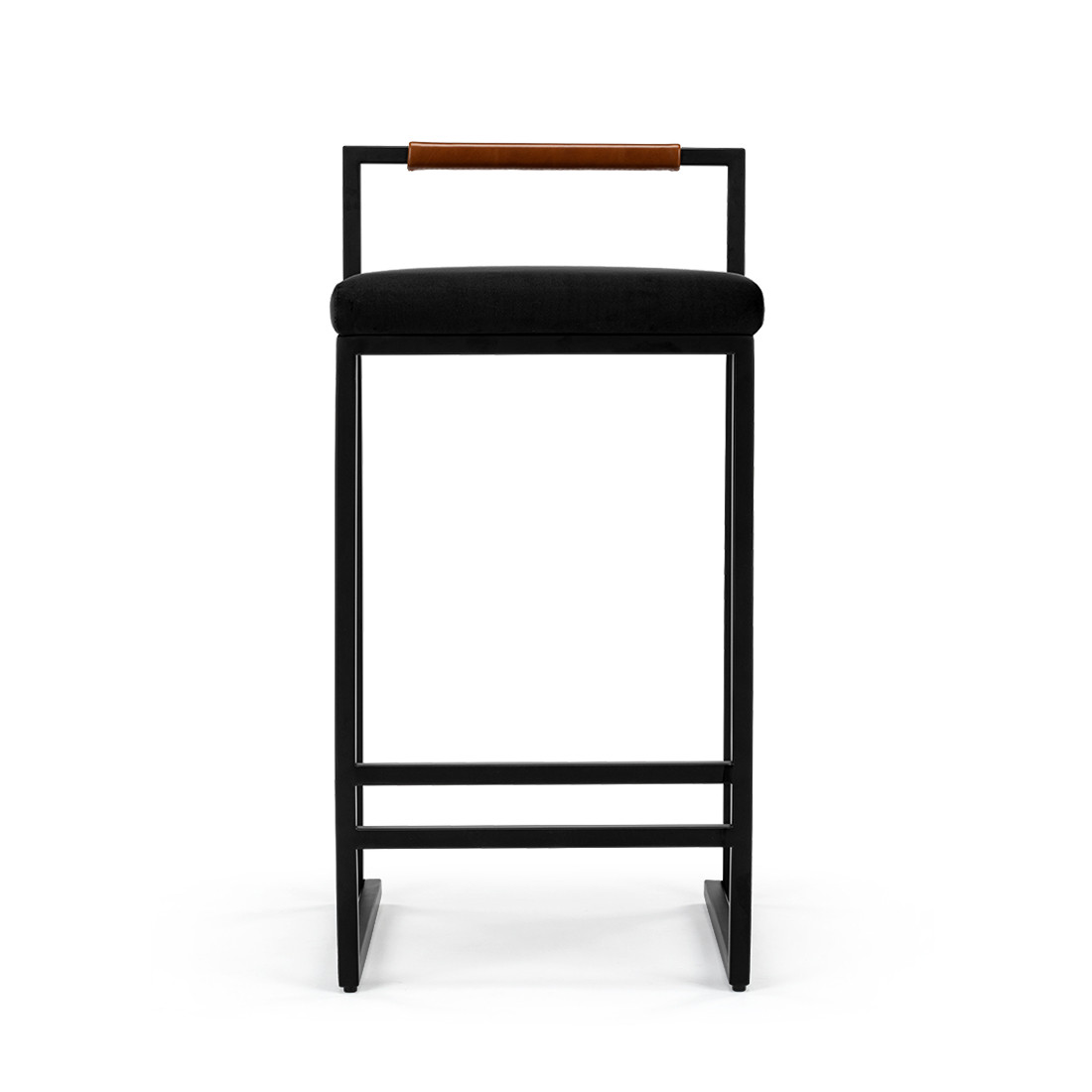 Finley Modern Minimalist Low Back Upholstered Velvet Metal Frame Counter Stool | Eternity Modern