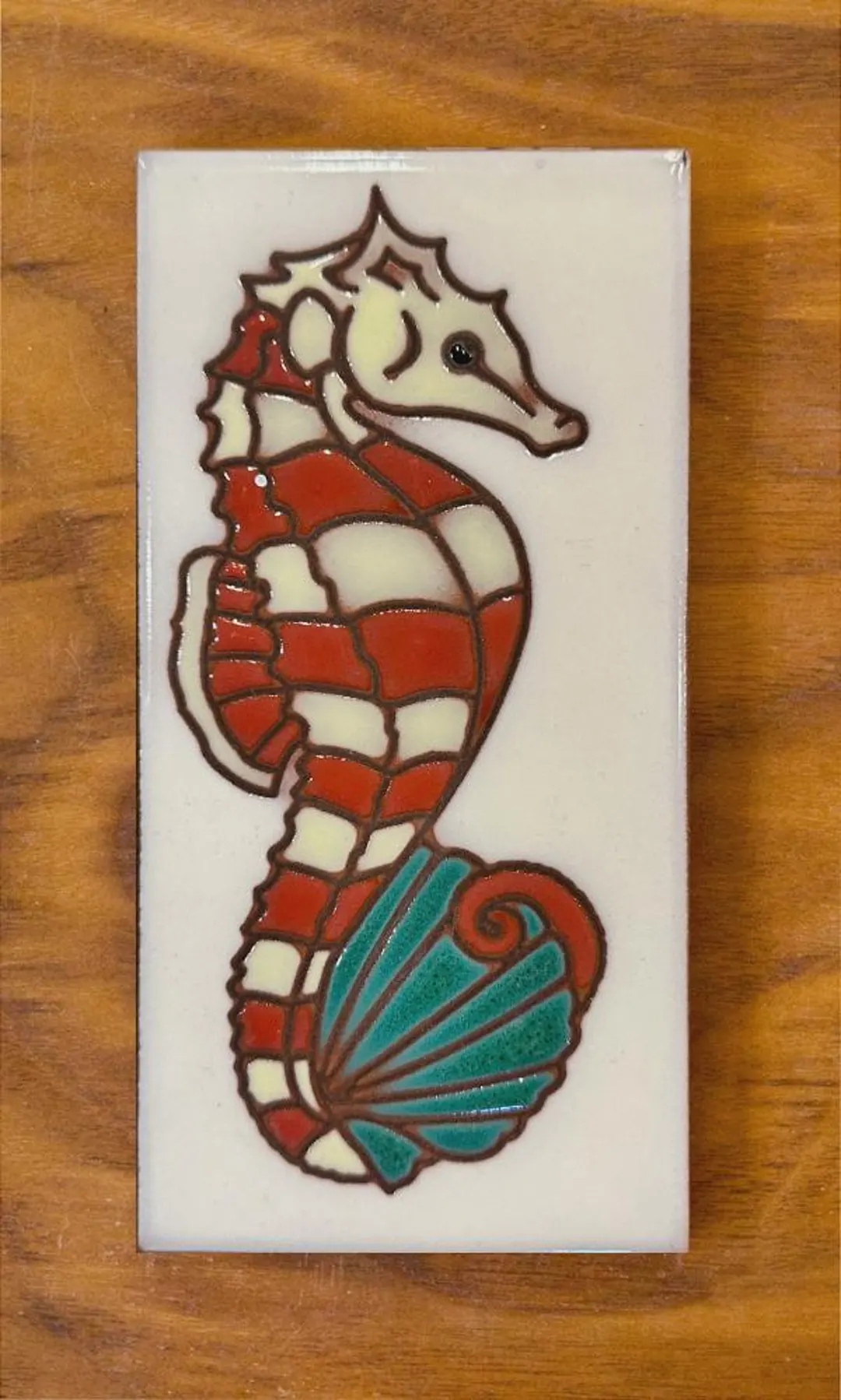 3”x6” Hand Glazed Seahorse Ceramic Tile – Coastal Art Tile, Available Left or Right Facing | Etsy (Global)