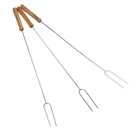 Smore Sticks Stainless Steel Reusable Barbecue Forks Lightweight With Beech Wood Handle For Camping | Walmart (US)