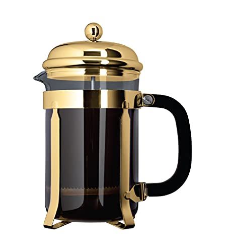 Café Olé Classic Cafetière, 3 French Press Coffee Maker, Gold Finish, 8-Cup (1 Litre) | Amazon (UK)