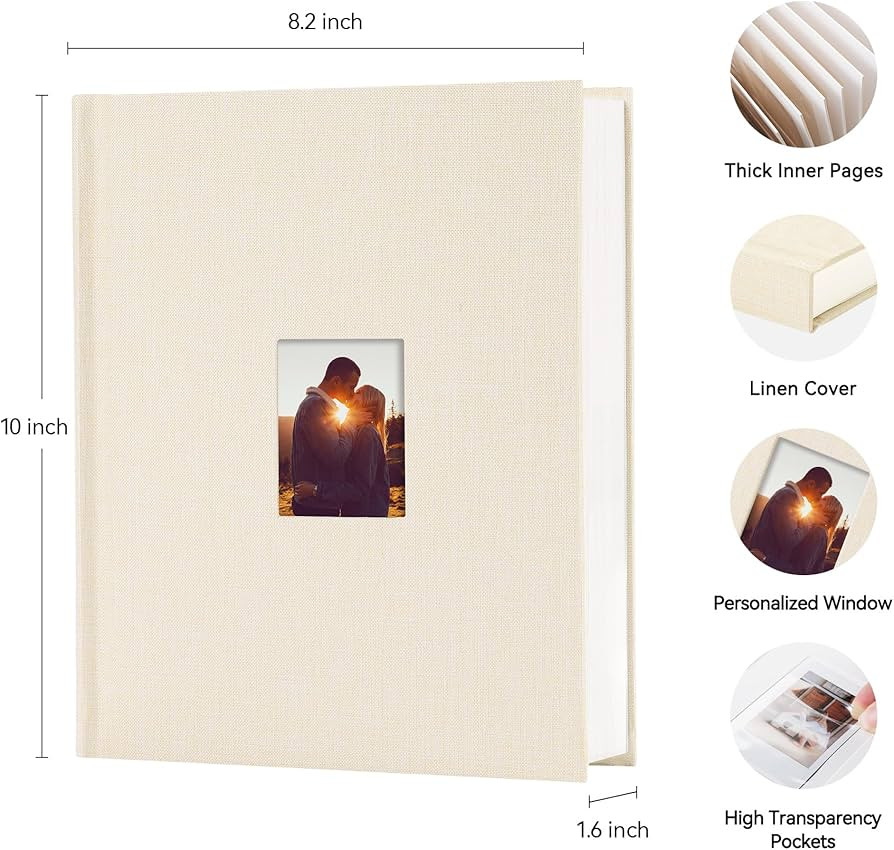 112 Pockets Instax Mini Photo Album For 2x3 Pictures, Linen Hardcover Polaroid Photo Album With W... | Amazon (US)