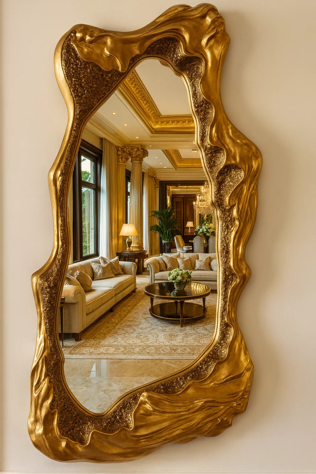 Luxurious Sculpted Gold Mirror | Wayfair North America