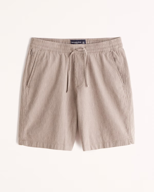 9 Inch Linen-Blend Pull-On Short | Abercrombie & Fitch (US)