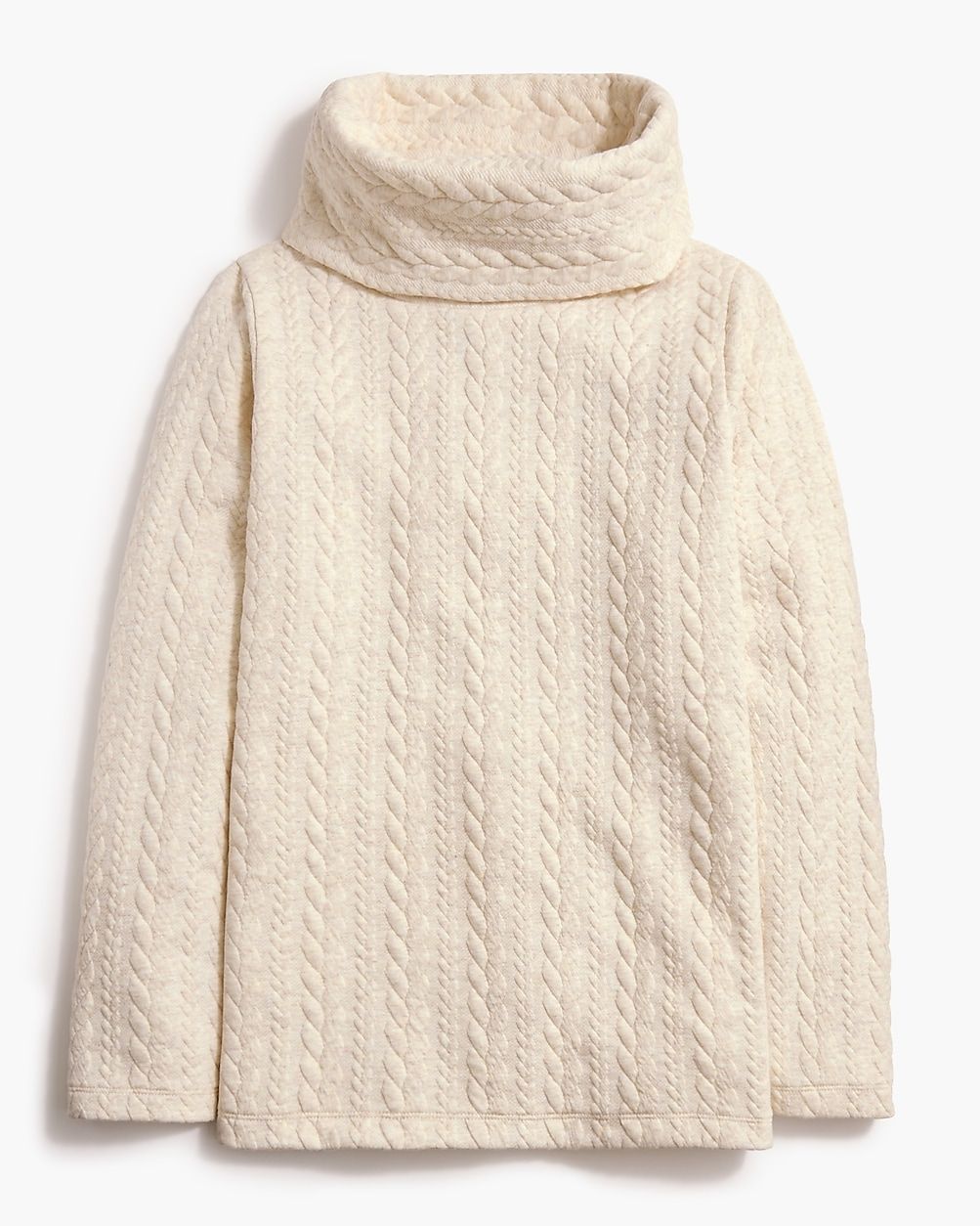 Cable-knit cowlneck top | J.Crew Factory