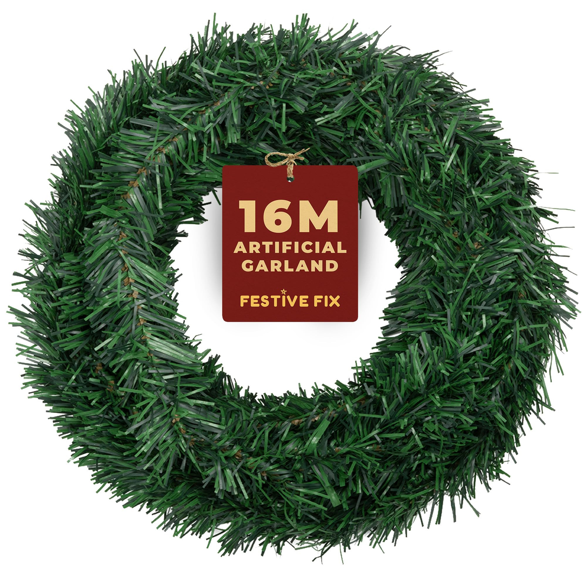 52FT (16M) Green Christmas Garland – Realistic Artificial Fir Xmas Garland for Stairs, Fireplac... | Amazon (UK)