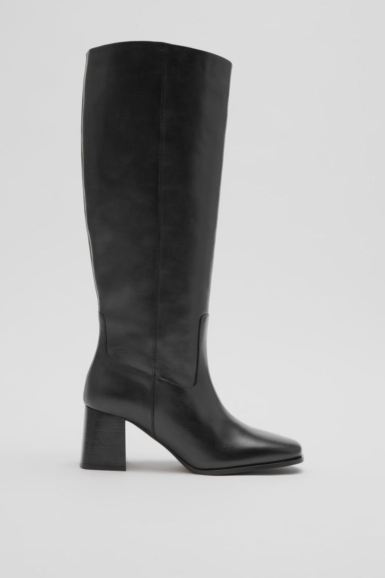 Leather Knee Boots | H&M (UK, MY, IN, SG, PH, TW, HK)