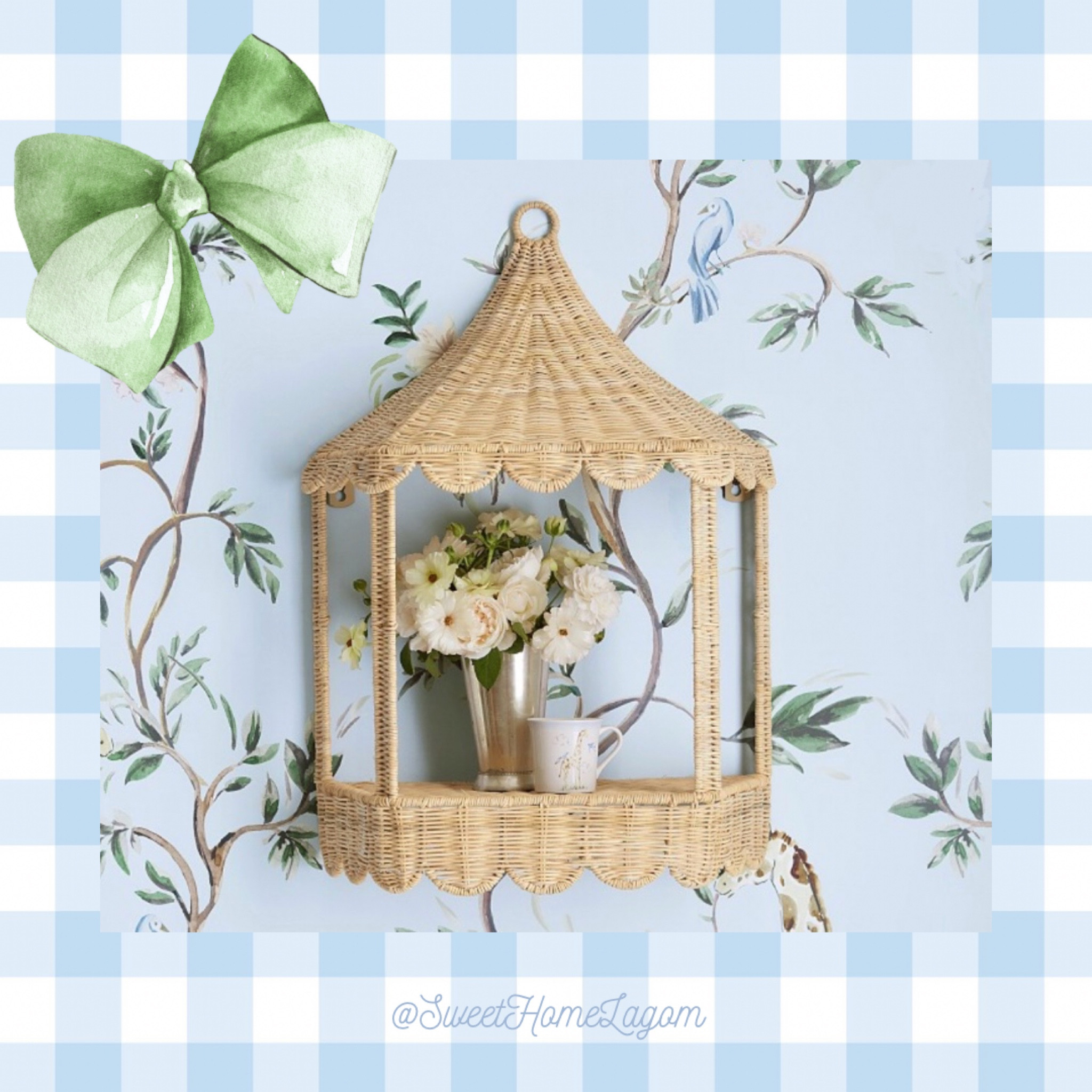 I’ve been looking for small wall shelves and this is perfect! I love this little wicker pagoda shelf. 


grandmillennial | southern living | chinoiserie | home decor | coastal | traditional | classic | granny chic | blue and white | pink bows | ruffle | preppy style | winter outfit | sneakers | living room | bedroom | jeans | bedding | lilly pulitzer | girly | pottery barn | coastal chic

#LTKhome