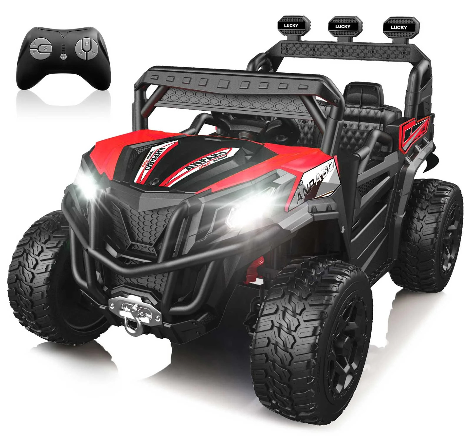 ANPABO 12V/24V Powered Ride on UTV Toy Car w/Remote Control, Adjustable Speed, Storage Truck for ... | Walmart (US)