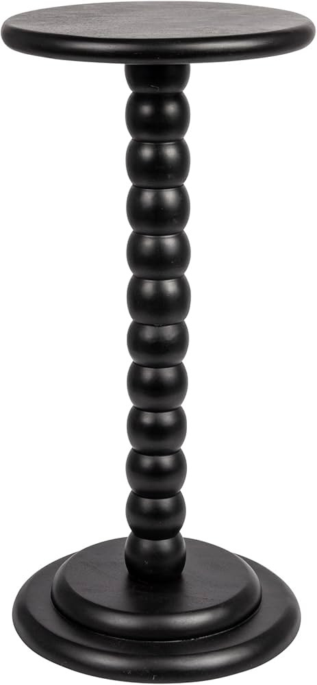 Creative Co-Op Stacked Pedestal Cocktail Side Table, Black | Amazon (US)