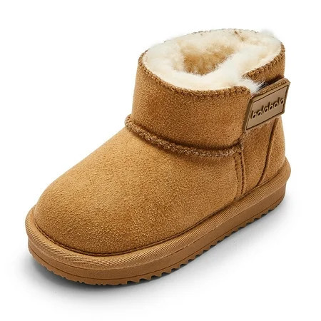 Balabala Toddler Snow Boots Winter Boots for Girls Water Resistance Boys Boots Kids Boots Solid Suede Boots Warm Lightweight | Walmart (US)