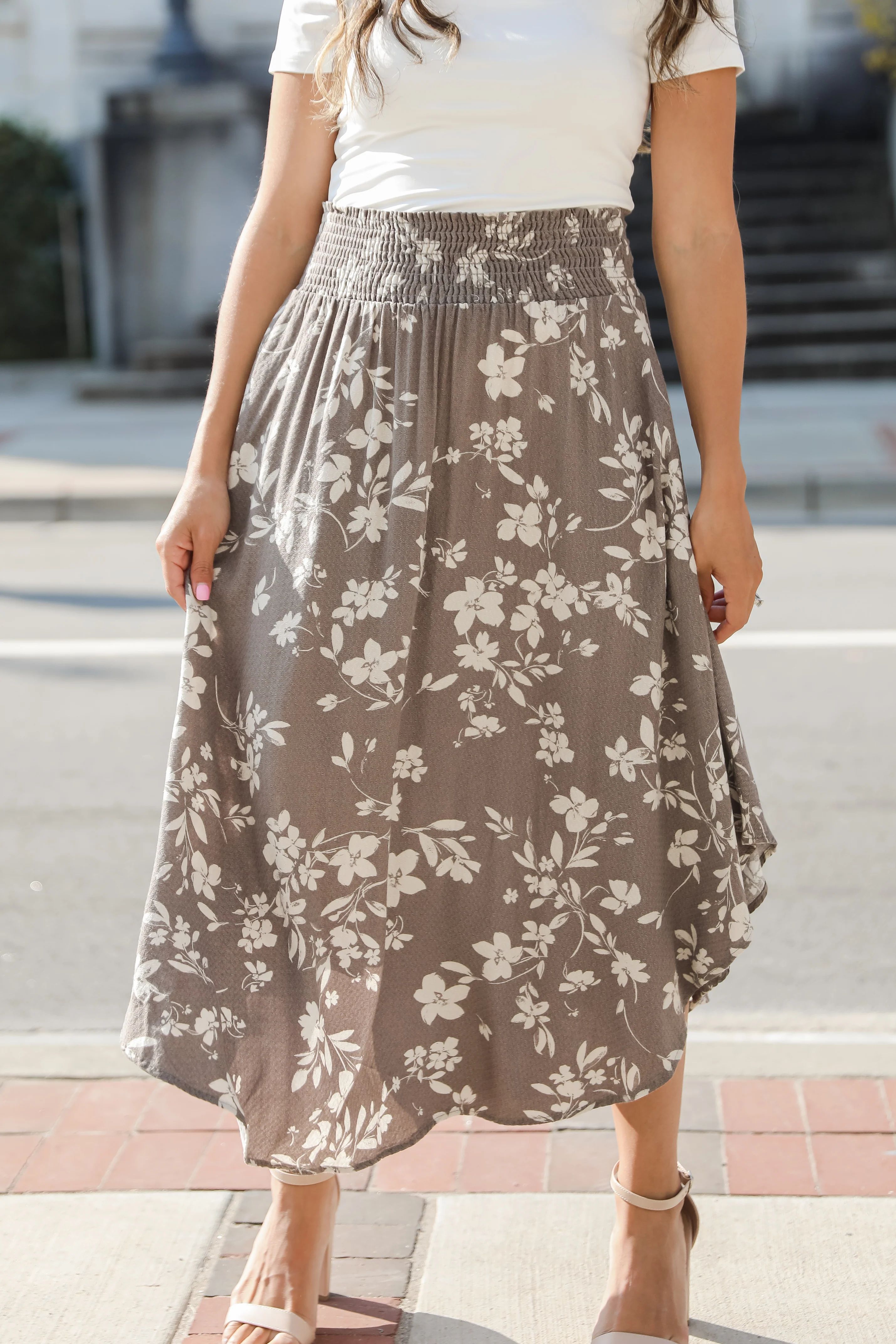 Delightfully Divine Floral Midi Skirt | Dress Up