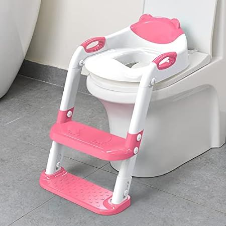 Toilet Potty Training Seat with Step Stool Ladder,711TEK Potty Training Toilet for Kids Boys Girl... | Amazon (US)