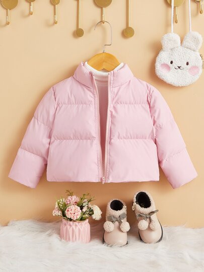 SHEIN Baby Stand Collar Puffer Coat | SHEIN