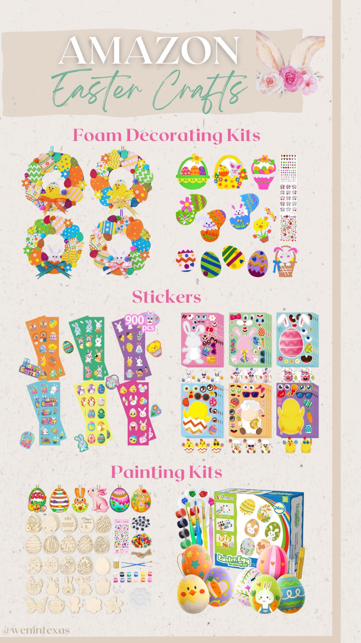 AMAZON Easter Crafts for Kids from $8!!! These are all so easy and will keep your toddler entertained for hours!

#eastercrafts #easterkidsideas #kidseaster #easterfun #easterplay #playroomfinds #amazonplayroom #kidsgifts #toddleractivities #kidsactivities #pretendplay #interactiveplay #toddlermom #momof2 #motherhood #momtips #kidsplay #kidsplayroom #amazonfinds #amazonkids #momhacks #ltkkids #indoorplay #craftideas #kidscrafts #kidscraftideas 

#LTKkids #LTKfamily #LTKGiftGuide