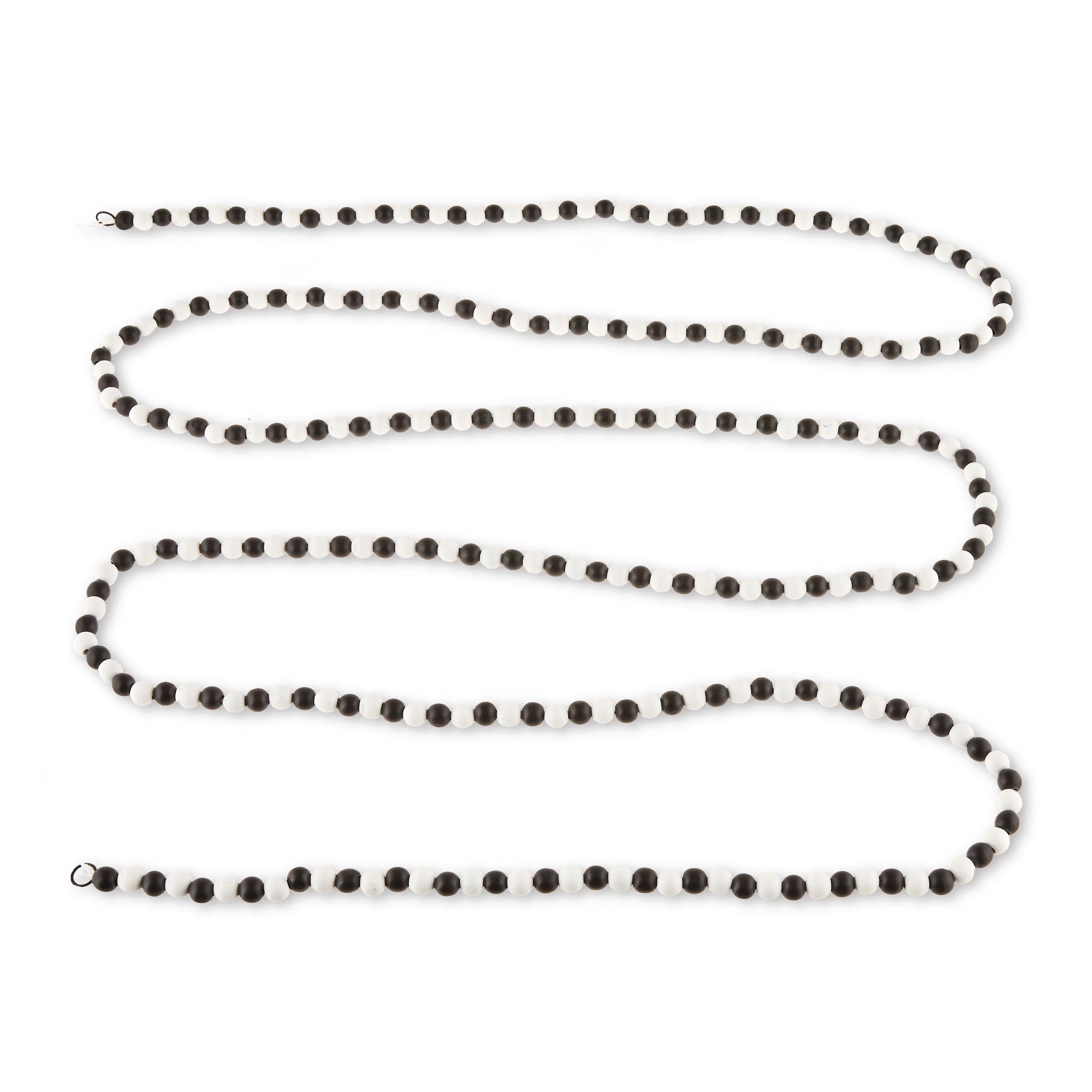 Black & White Wooden Bead Christmas Garland, 12', by Holiday Time | Walmart (US)
