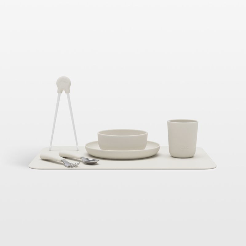 Lalo Oatmeal White Big Bites Full Toddler Dinnerware Set | Crate & Kids | Crate & Barrel