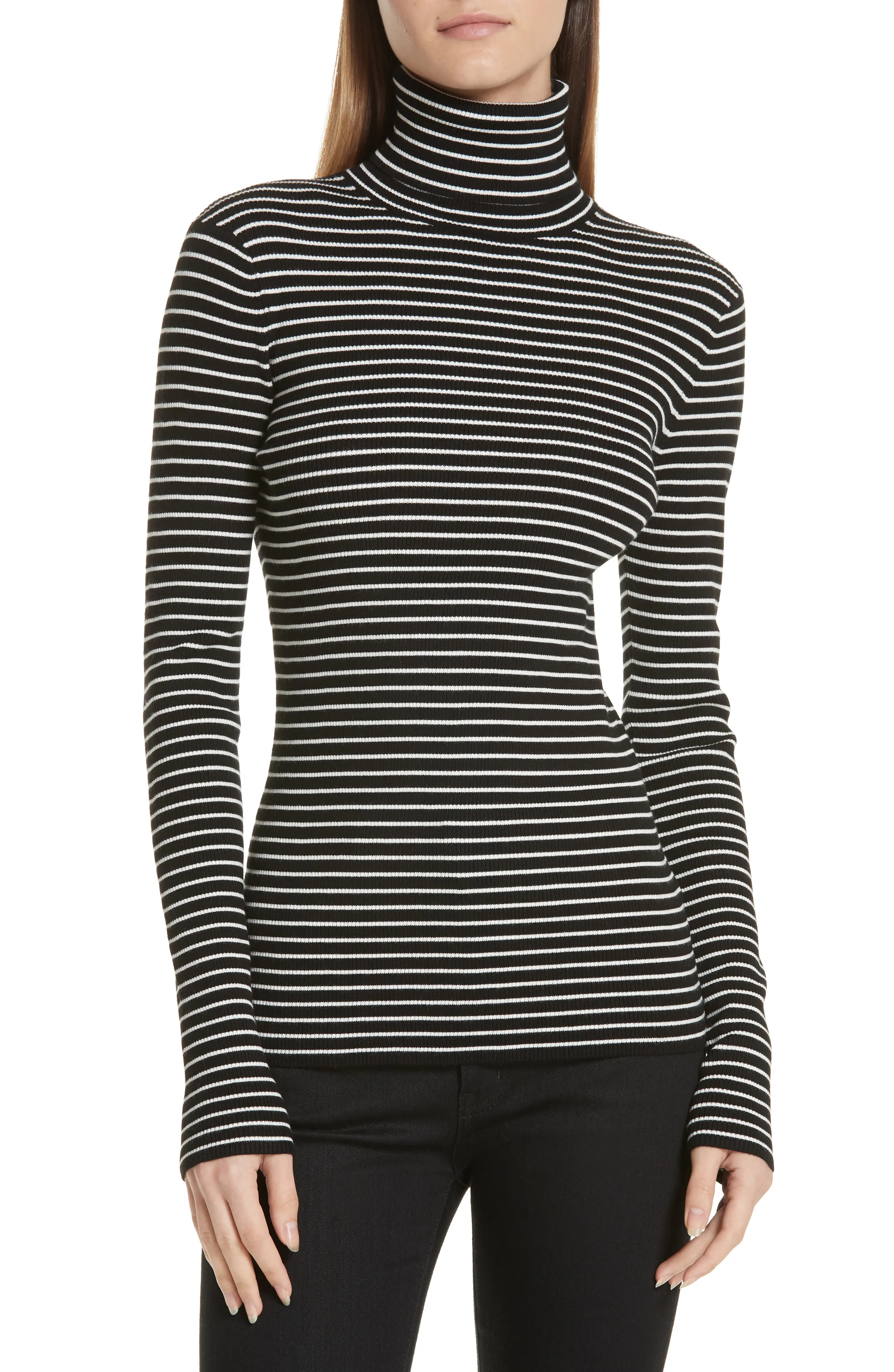 La Ligne Fine Line Stripe Turtleneck | Nordstrom