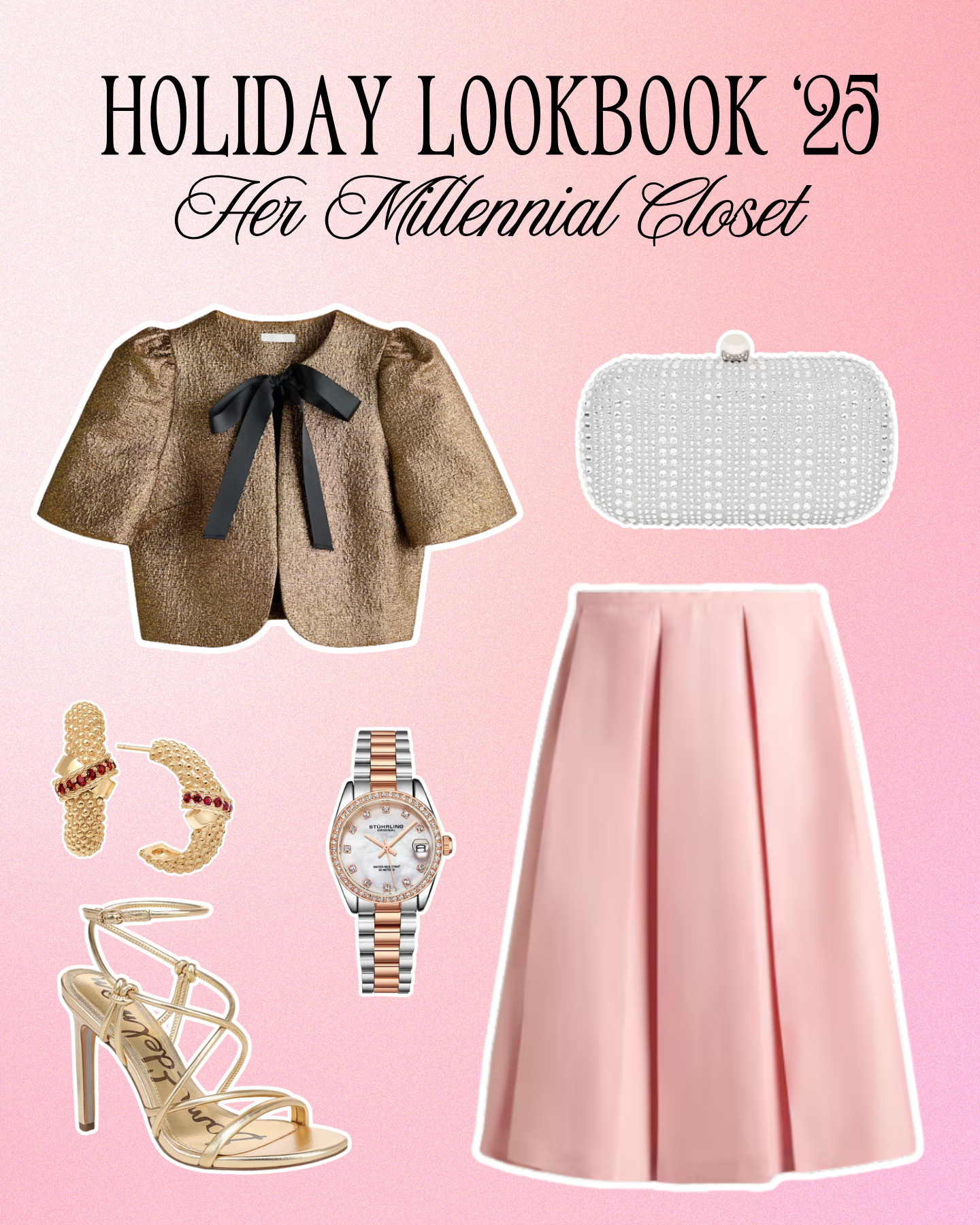 This is a cute pink and gold moment! A dazzling look for a holiday party! 

 

#LTKHoliday #LTKgrwm #LTKootd