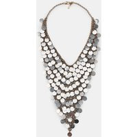 Zara - Metal Plate Bib Necklace - Silver - M - Woman | Zara US