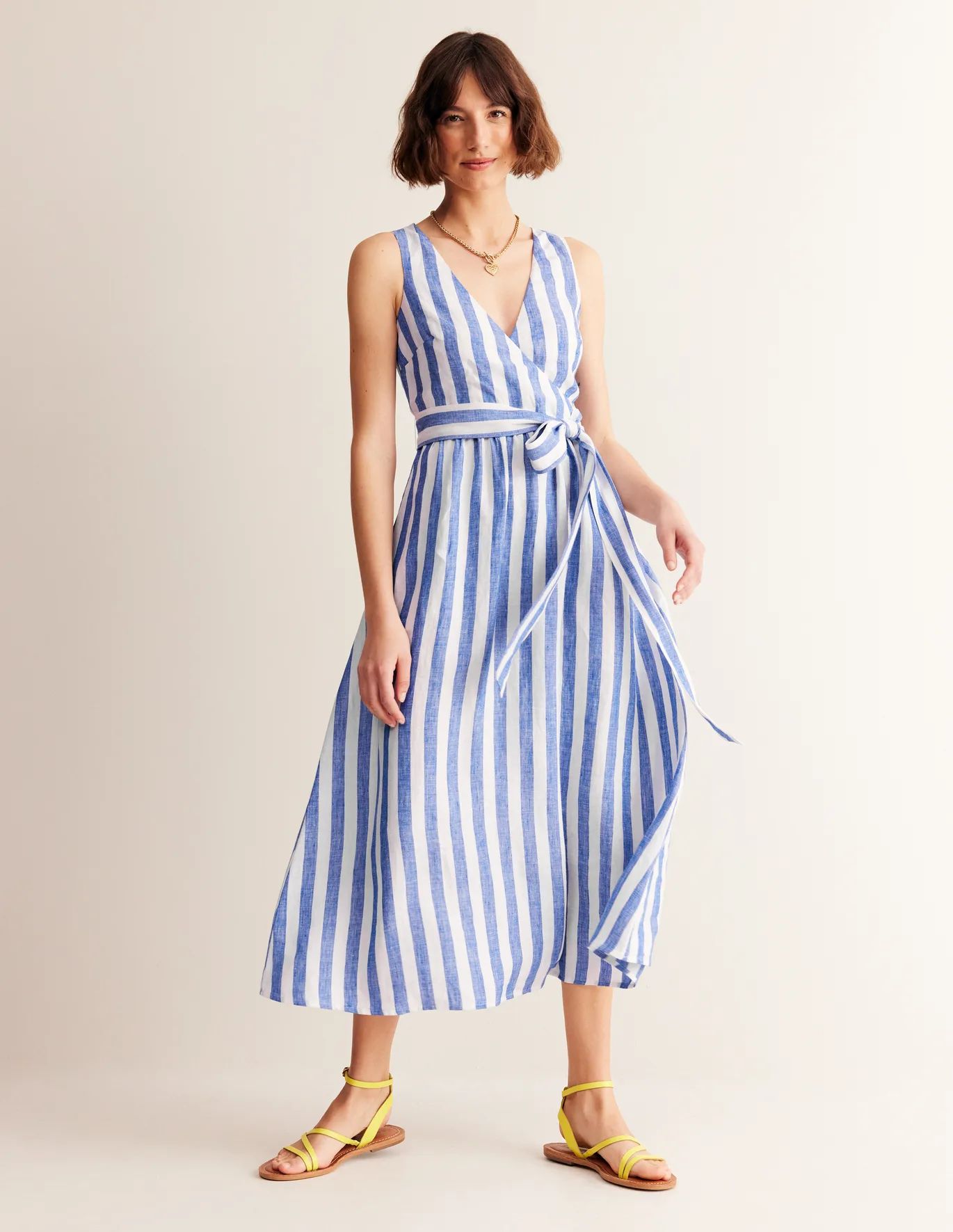 Linen Wrap Midi Dress | Boden (US)