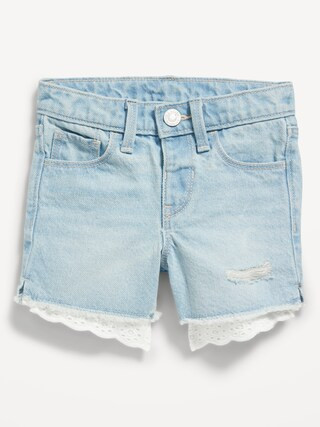 Ripped Lace-Cutoff Jean Shorts for Toddler Girls | Old Navy (US)